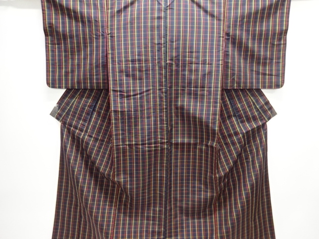 JAPANESE KIMONO / YONEZAWA TSUMUGI / WOVEN GRID 